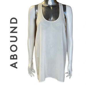 🛍️3/$40 Abound Cream  Sleeveless Racerback Long Tunic Top Size Medium